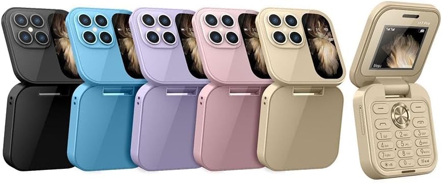 i17 PRO - Mini Foldable Cell Phone, HD Camera, Messages, Internet, Fm Radio, Dual Sim, Flashlight, Foldable