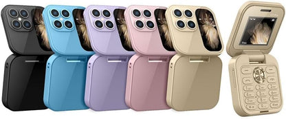 i17 PRO - Mini Foldable Cell Phone, HD Camera, Messages, Internet, Fm Radio, Dual Sim, Flashlight, Foldable